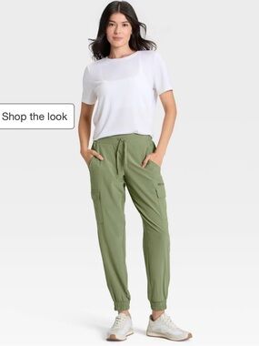 Olive Green Cargo Jogger Pants - Women